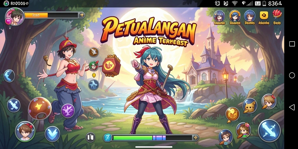 Tampilan gameplay menakjubkan di dunia Anime.