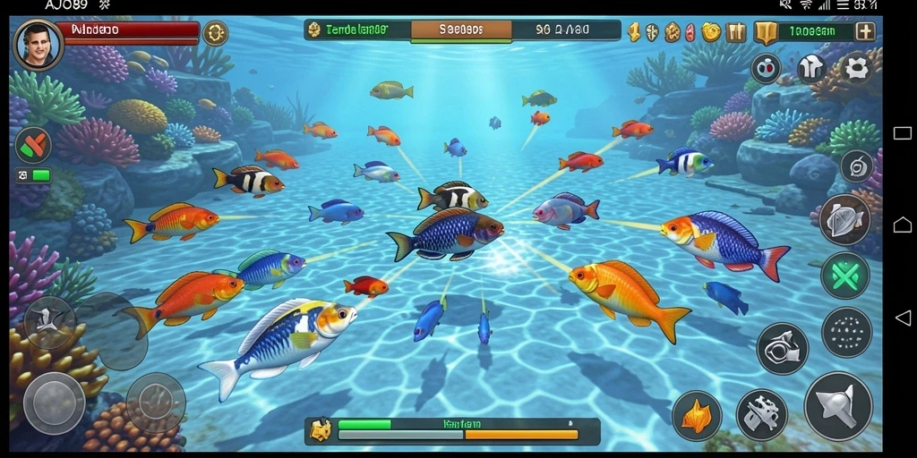 Tampilan gameplay Tembak Ikan yang penuh warna dan seru.