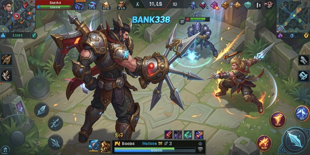 Tangkapan layar gameplay seru dalam <strong>BANK338</strong>, menunjukkan pertarungan tim yang intens.