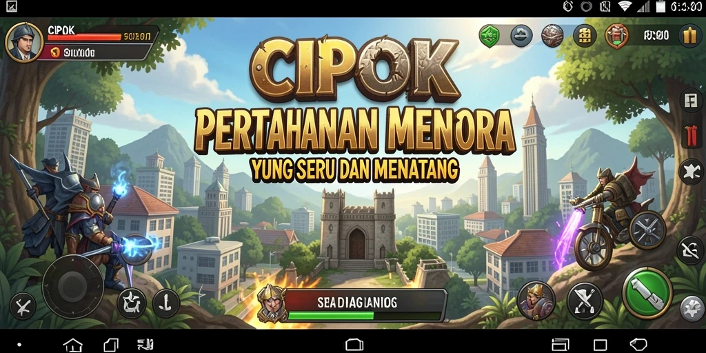 Screenshot utama gameplay Tower Defense CIPOK yang seru.