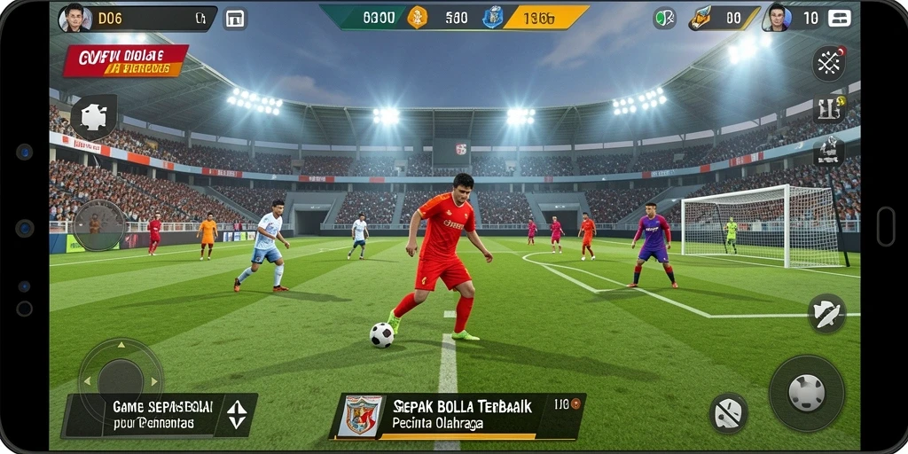 Screenshot D06 menampilkan aksi mendebarkan dalam permainan sepak bola.