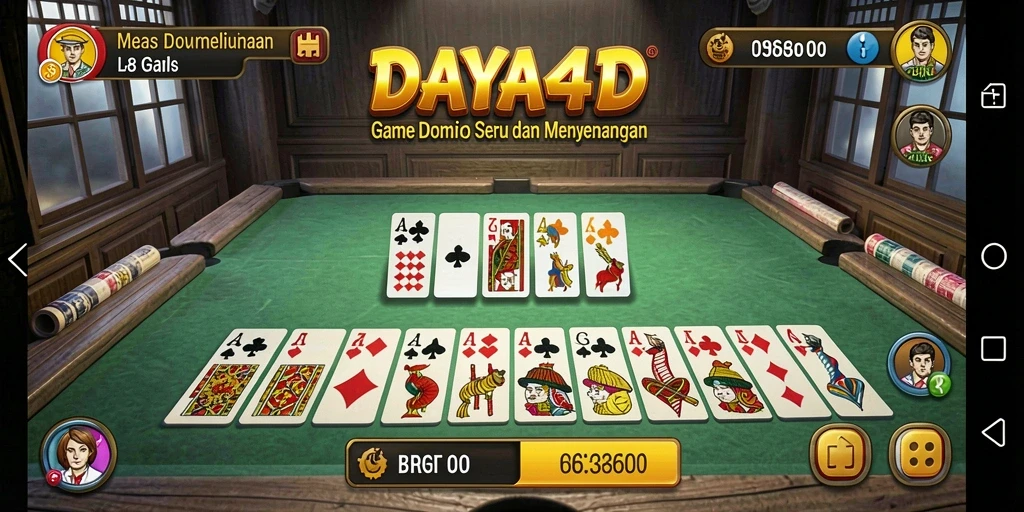 Tampilan menarik gameplay Domino di DAYA4D dengan interaksi sosial.