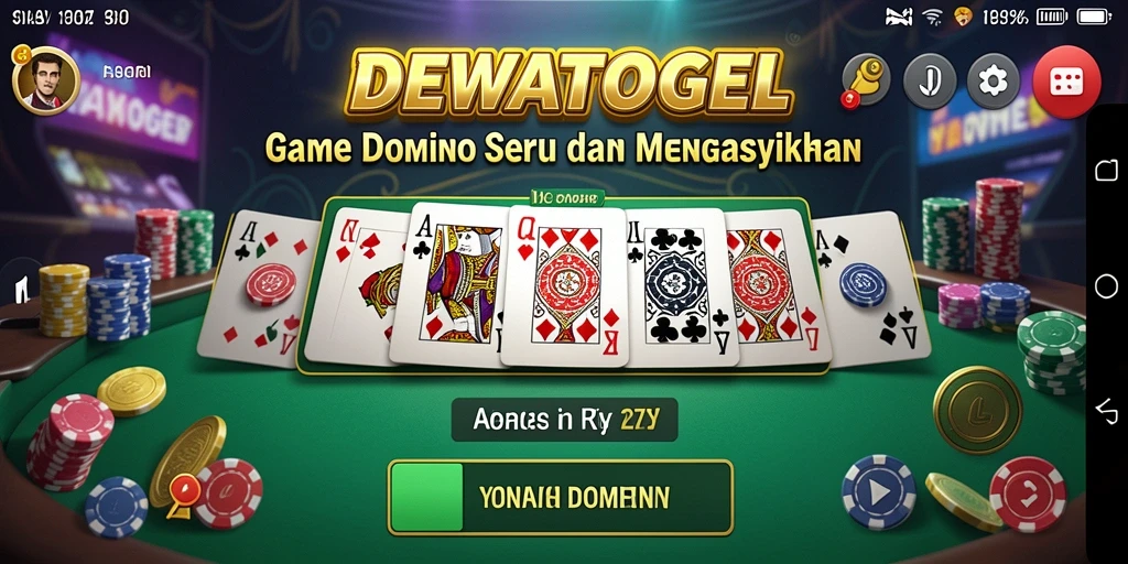 Tampilan gameplay seru dalam DEWATOGEL yang menampilkan permainan Domino.