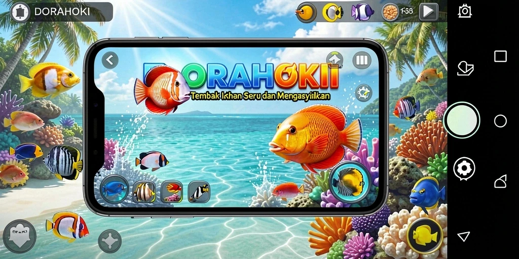 Tangkapan layar dari gameplay Tembak Ikan yang seru.