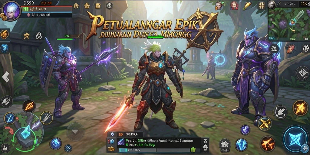 Screenshot gameplay DS99 menampilkan aksi seru dalam dunia MMORPG.