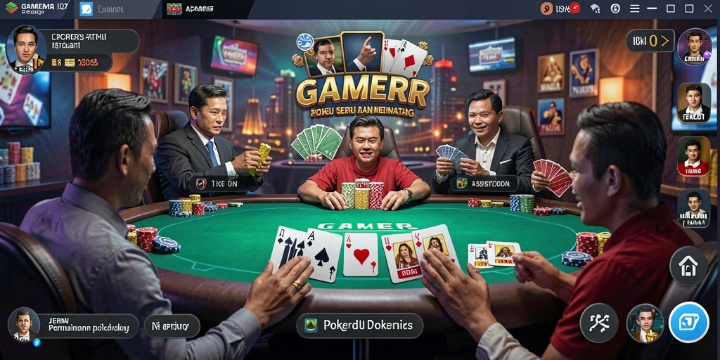 Tampilan screenshot GAMERP menampilkan aksi poker yang mendebarkan.