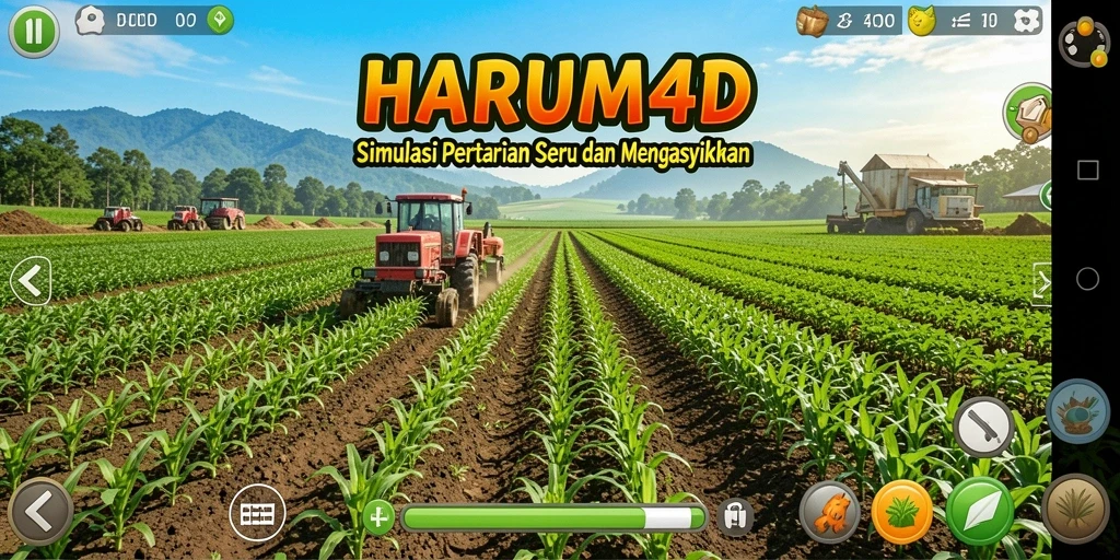 Screenshot gameplay HARUM4D menampilkan aktivitas bertani yang mengasyikkan.