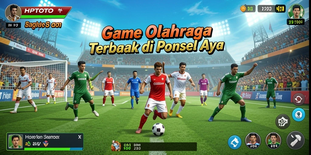 Screenshot gameplay HPTOTO menunjukkan aksi seru di lapangan olahraga.