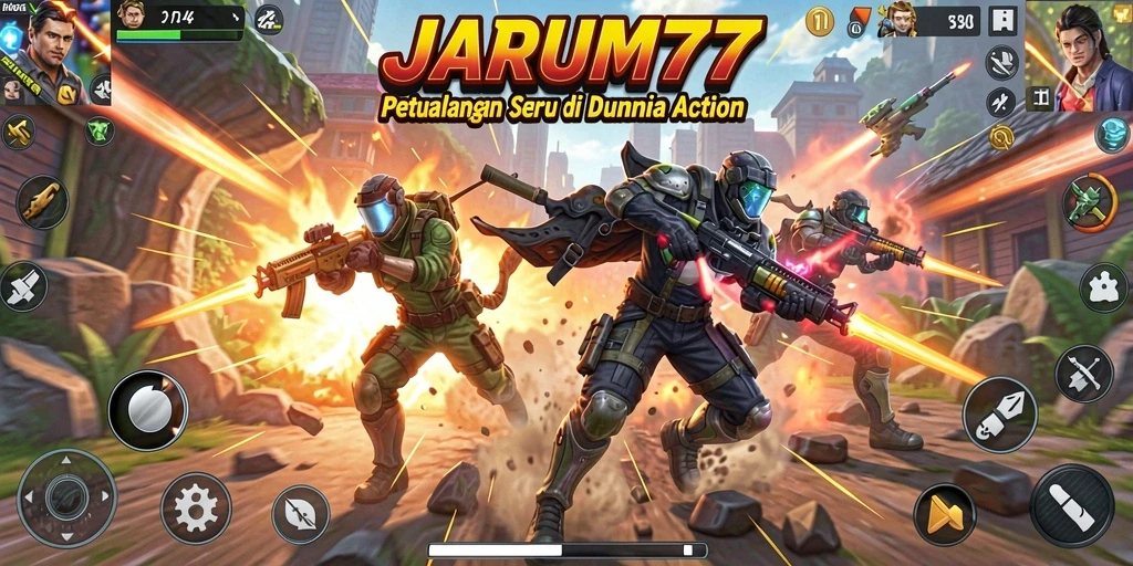 Tampilan gameplay seru dari JARUM77 yang mendebarkan.