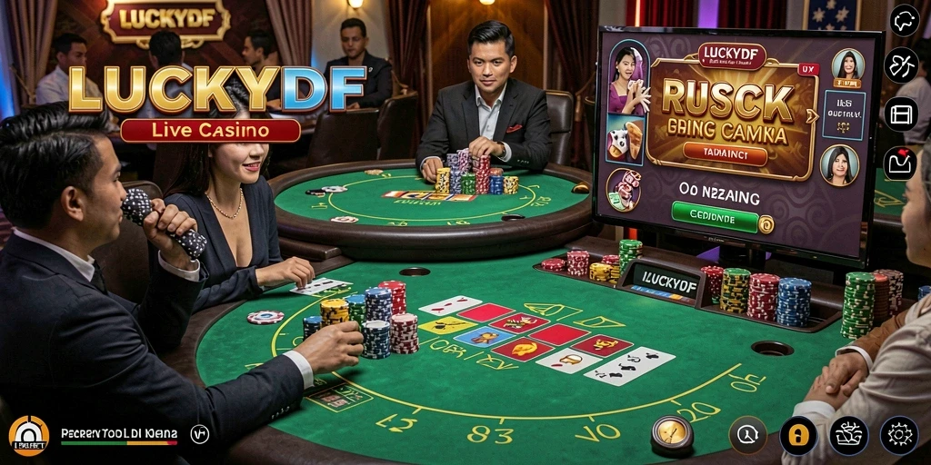 Tampilan gameplay menarik di LUCKYDF dengan dealer profesional.