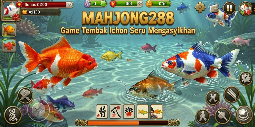 Tampilan gameplay menarik dalam MAHJONG288 saat menembak ikan.
