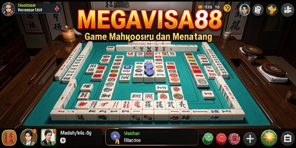 Screenshot permainan utama MEGAVISA88 yang menampilkan tantangan Mahjong.