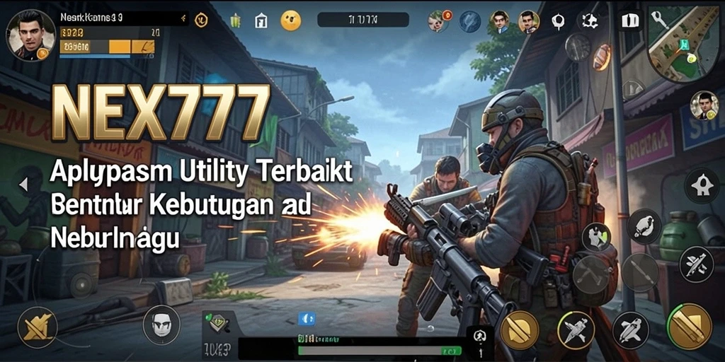 Tampilan utama aplikasi NEX777 dengan berbagai fitur Utility.