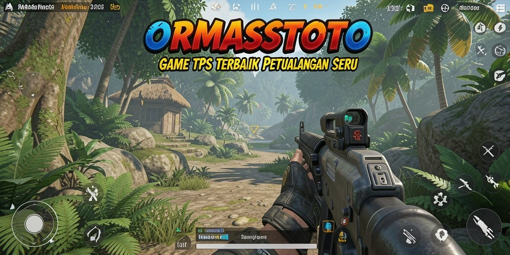 Tangkapan layar gameplay ORMASSTOTO menunjukkan aksi tembak-menembak yang intens.