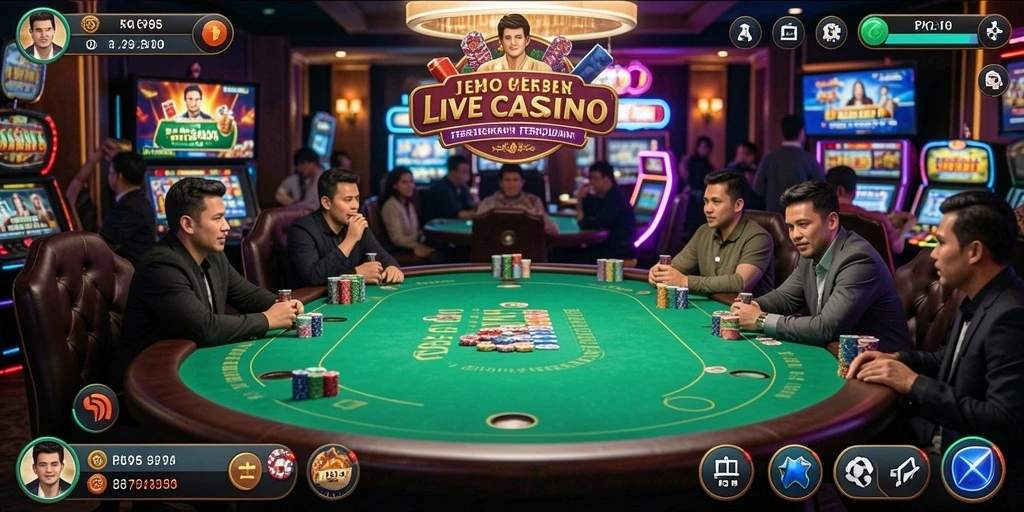 Gameplay menarik dari PK95 menunjukkan suasana kasino langsung.