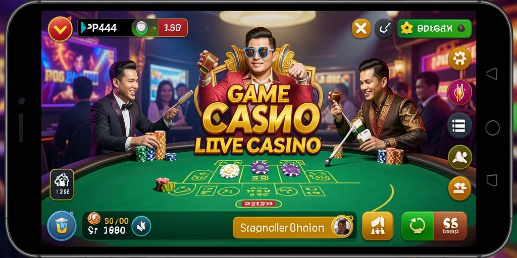 Tampilan gameplay Live Casino yang mendebarkan dari PP444.