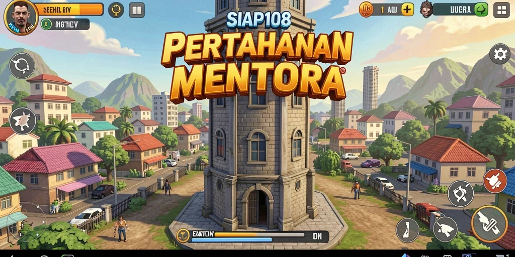 Tampilan gameplay menakjubkan dalam SIAP108 Tower Defense.