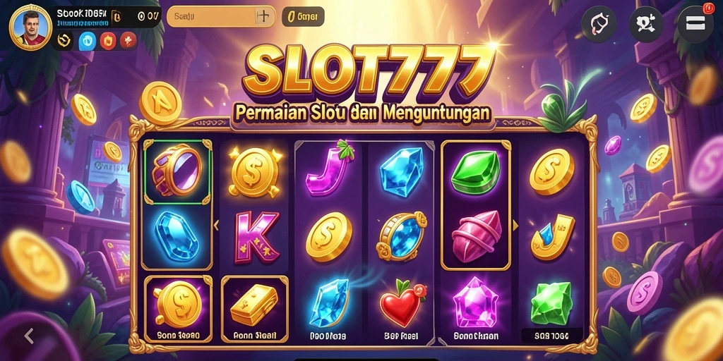 Tampilan gameplay menarik dalam SLOT777 dengan efek visual cantik.