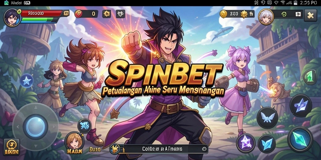 Tangkapan layar SPINBET yang menunjukkan karakter anime dalam pertarungan.