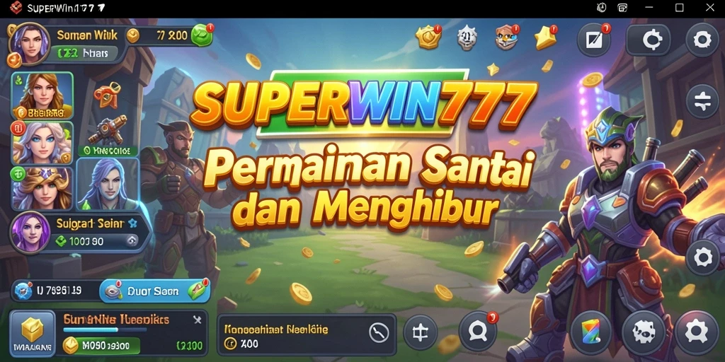 Screenshot SUPERWIN777 menampilkan gameplay santai yang ceria.