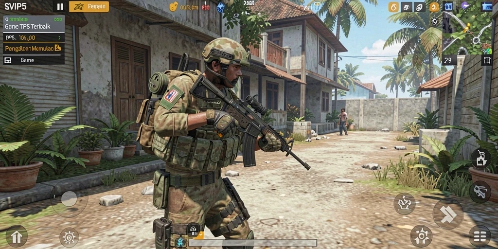 Screenshot gameplay SVIP5 menampilkan aksi luar biasa dalam pertempuran TPS.